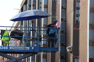 Seismic work on Gym exterior